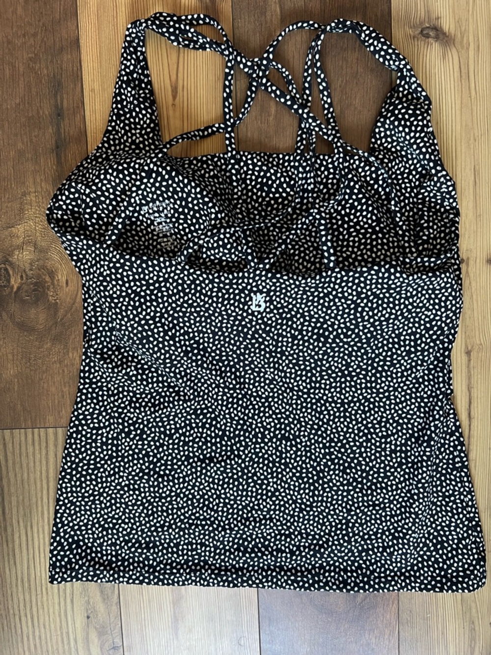 NWOT BuffBunny Black and White bossy print tank with built in bra XL - Picture 2 of 4